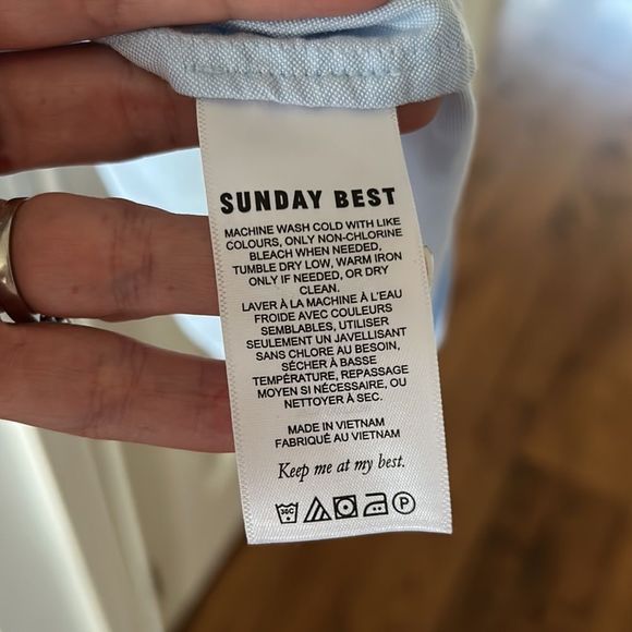 Sunday best Aritzia Saida new dress in blue babydoll puff sleeves - Picture 10 of 11